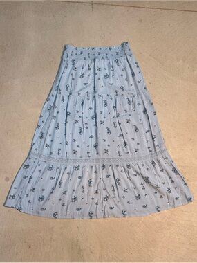 Colorful Planet Girls Light Blue Floral Tiered Skirt 18 20 XL